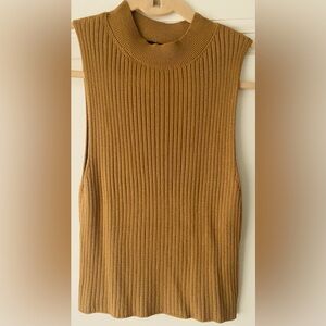 TOPSHOP RIBBED SLEEVELESS CROP TOP